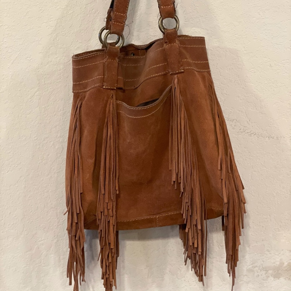 Lucky Brand, leather tassel tote